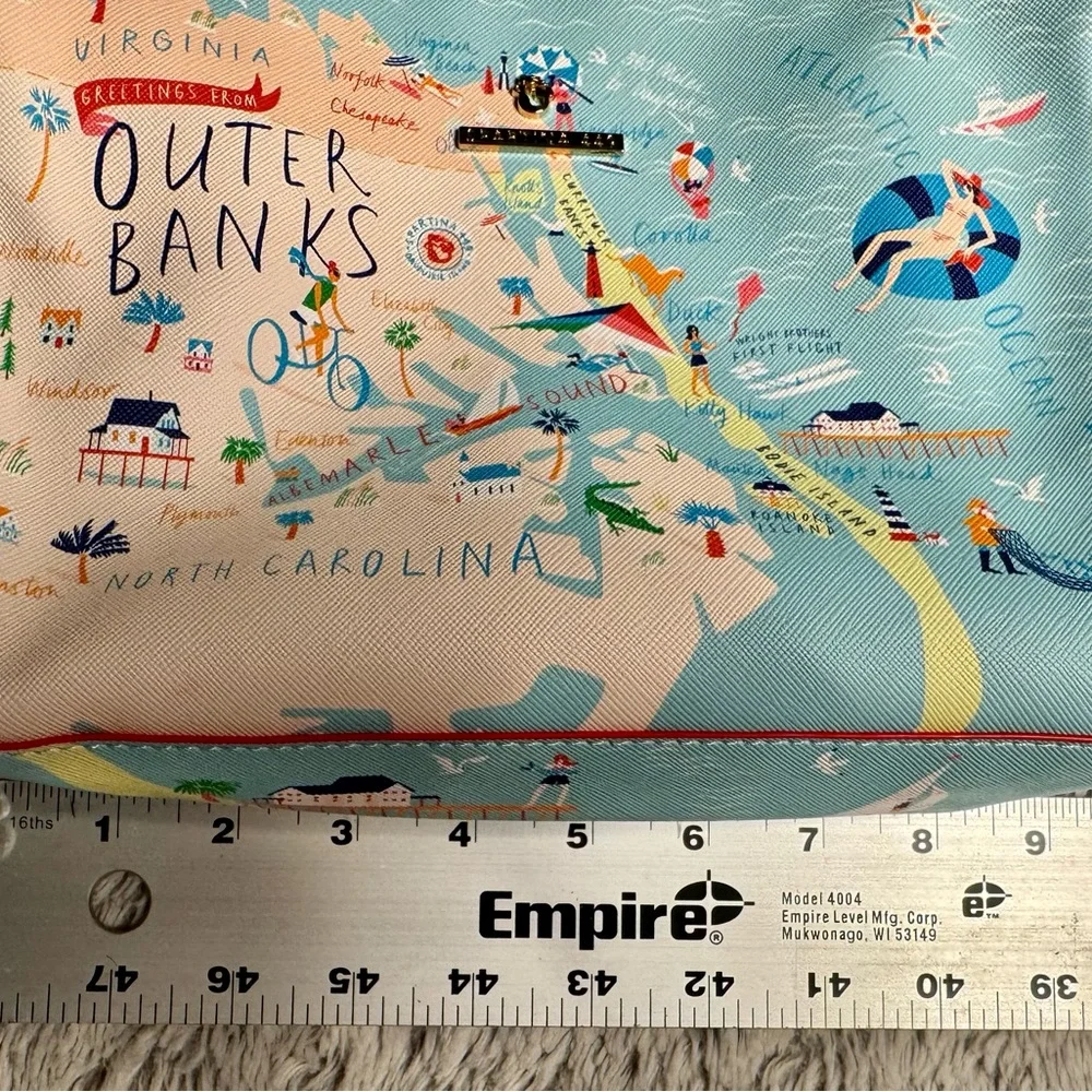 Spartina 449 Outer Banks Map Clutch - Blue and Tan - Picture 4 of 12